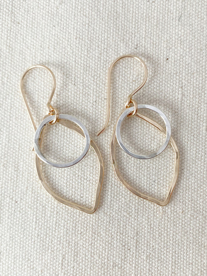 Noble Gold and Silver Earrings - Cloverleaf Jewelry