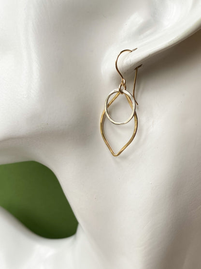 Noble Gold and Silver Earrings - Cloverleaf Jewelry