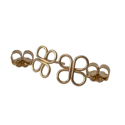 Clovers Gold Post Earrings - Cloverleaf Jewelry