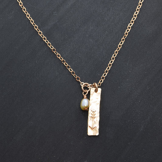 Arrow Rose Gold Charm Necklace