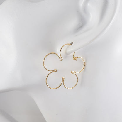 Blossom Flower Gold Hoop Earrings - Cloverleaf Jewelry