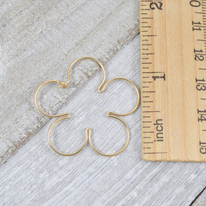 Blossom Flower Gold Hoop Earrings - Cloverleaf Jewelry