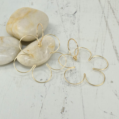 Blossom Gold Earrings, Large - Cloverleaf Jewelry