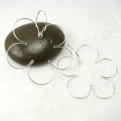 Blossom Silver Earrings, Large - Cloverleaf Jewelry