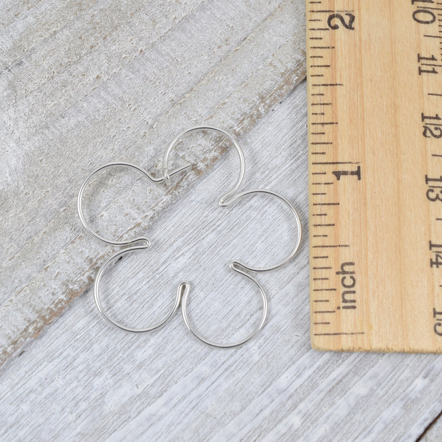 Blossom Flower Silver Hoop Earrings