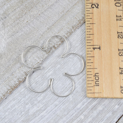 Blossom Flower Silver Hoop Earrings - Cloverleaf Jewelry