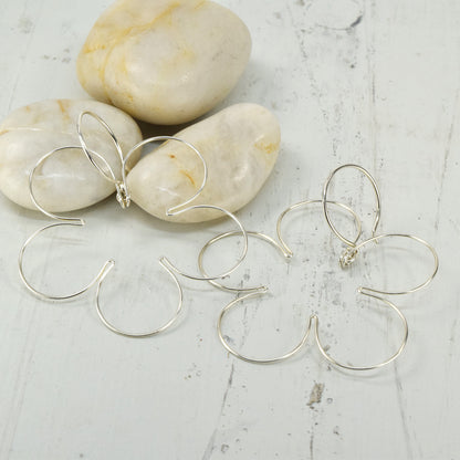 Blossom Silver Earrings, Large - Cloverleaf Jewelry