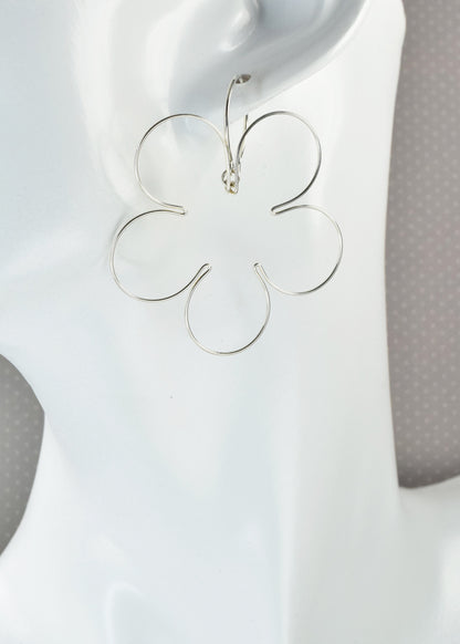 Blossom Silver Earrings, Large - Cloverleaf Jewelry