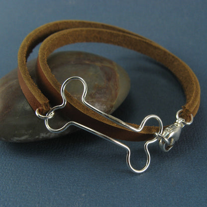 Bones Leather Wrap Bracelet - Cloverleaf Jewelry