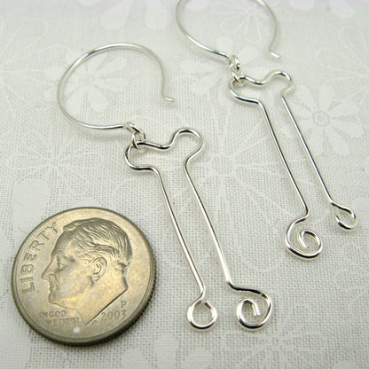 Bones Silver Earrings - Cloverleaf Jewelry