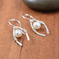Bower Silver and Pearl Earrings