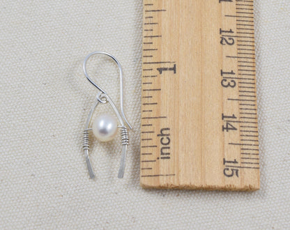 Bower Silver and Pearl Earrings - Cloverleaf Jewelry