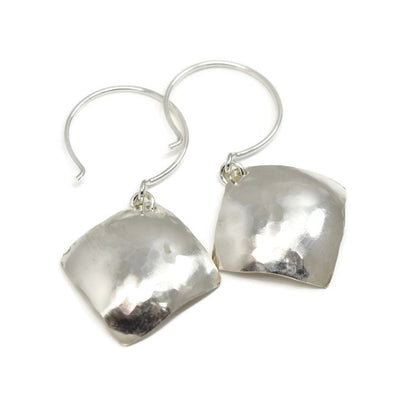 Cadence Silver Earrings, Diamond-Shaped - Cloverleaf Jewelry