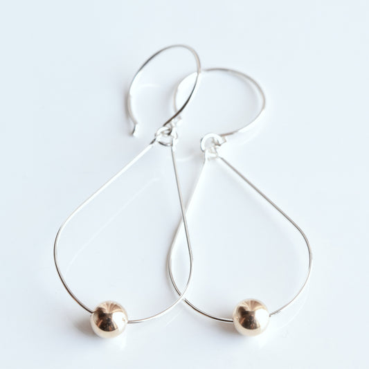 Diva Silver Earrings with Gold