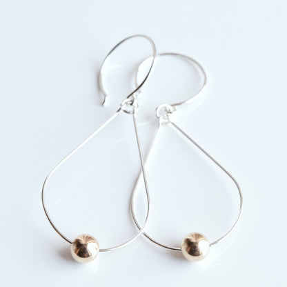 Diva Silver Earrings with Gold - Cloverleaf Jewelry