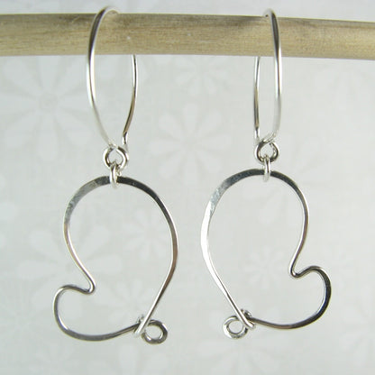 Cherish Silver Heart Earrings - Cloverleaf Jewelry
