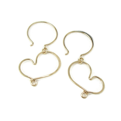 Cherish Gold Heart Earrings - Cloverleaf Jewelry
