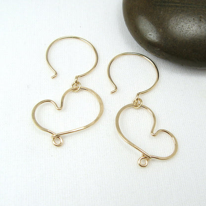 Cherish Gold Heart Earrings - Cloverleaf Jewelry