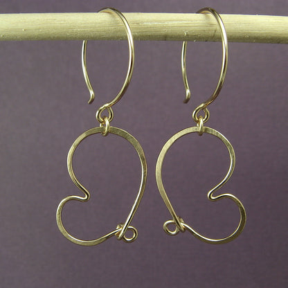 Cherish Gold Heart Earrings - Cloverleaf Jewelry