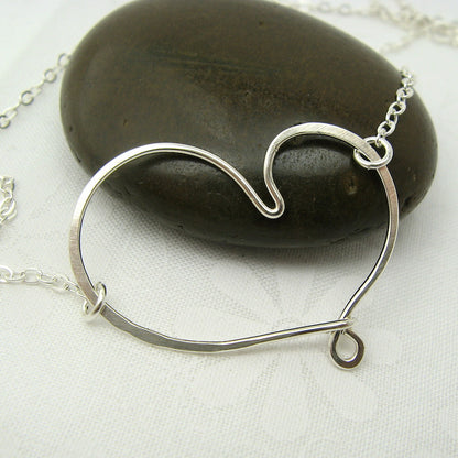 Cherish Silver Heart Necklace - Cloverleaf Jewelry