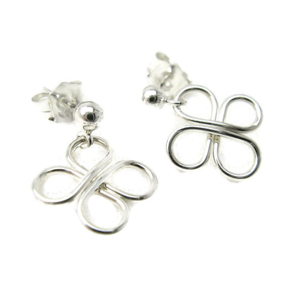 Clovers Silver Ball Post Earrings - Cloverleaf Jewelry