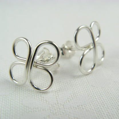Clovers Silver Post Earrings - Cloverleaf Jewelry