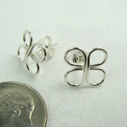 Clovers Silver Post Earrings - Cloverleaf Jewelry