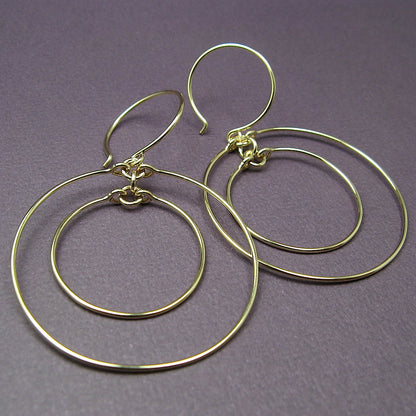 Concentric Gold Hoop Earrings - Cloverleaf Jewelry