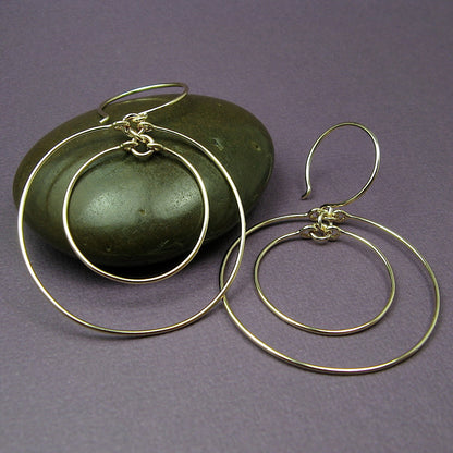 Concentric Gold Hoop Earrings - Cloverleaf Jewelry