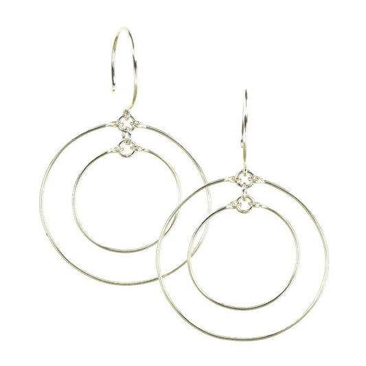 Concentric Silver Hoop Earrings