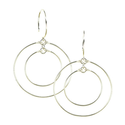 Concentric Silver Hoop Earrings - Cloverleaf Jewelry