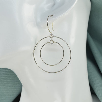 Concentric Silver Hoop Earrings - Cloverleaf Jewelry