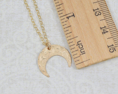 Crescent Gold Necklace - Cloverleaf Jewelry