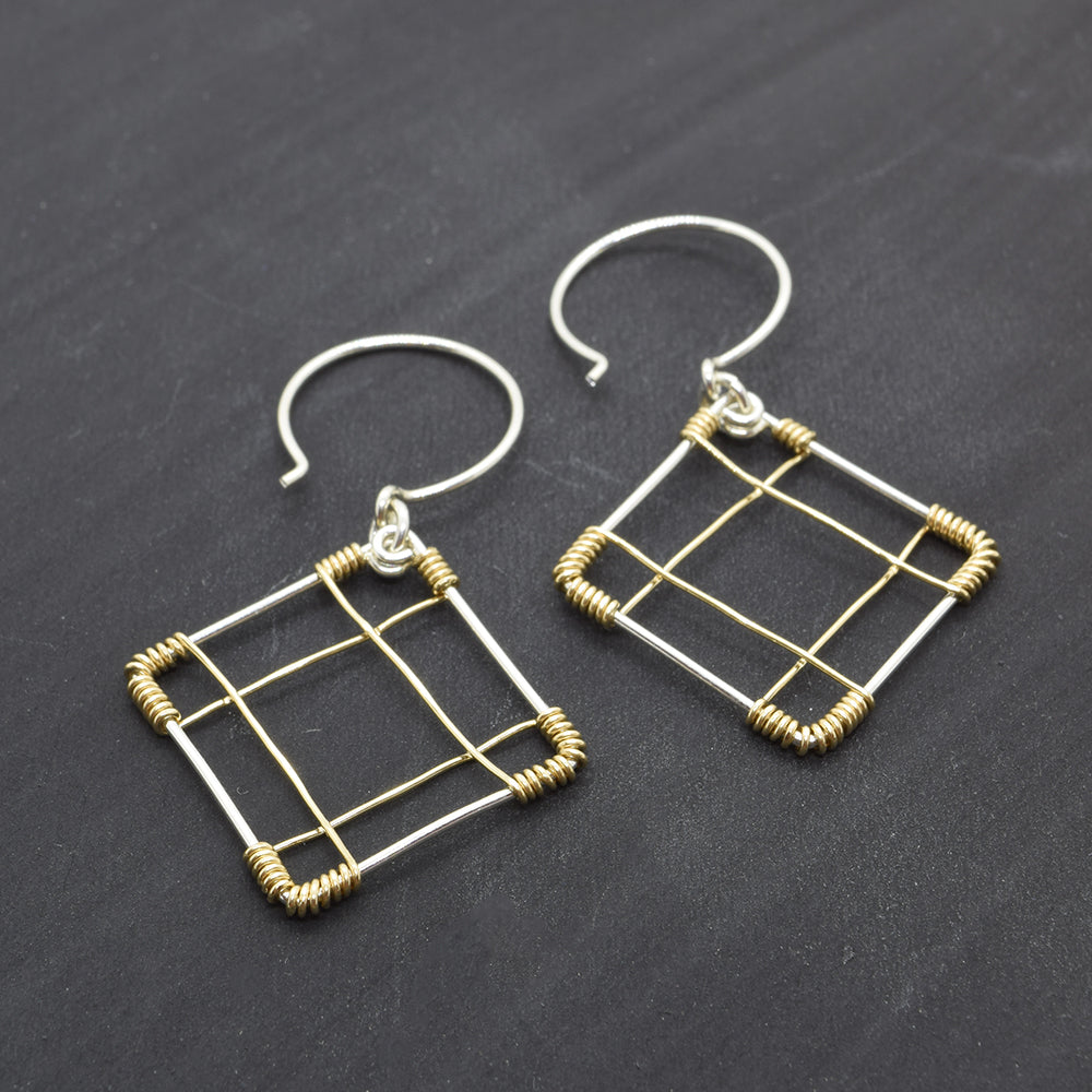 Deco Silver and Gold Earrings