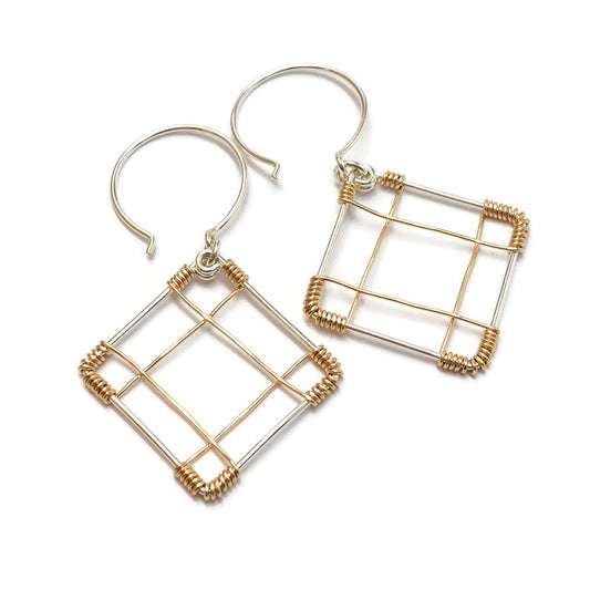 Deco Silver and Gold Earrings