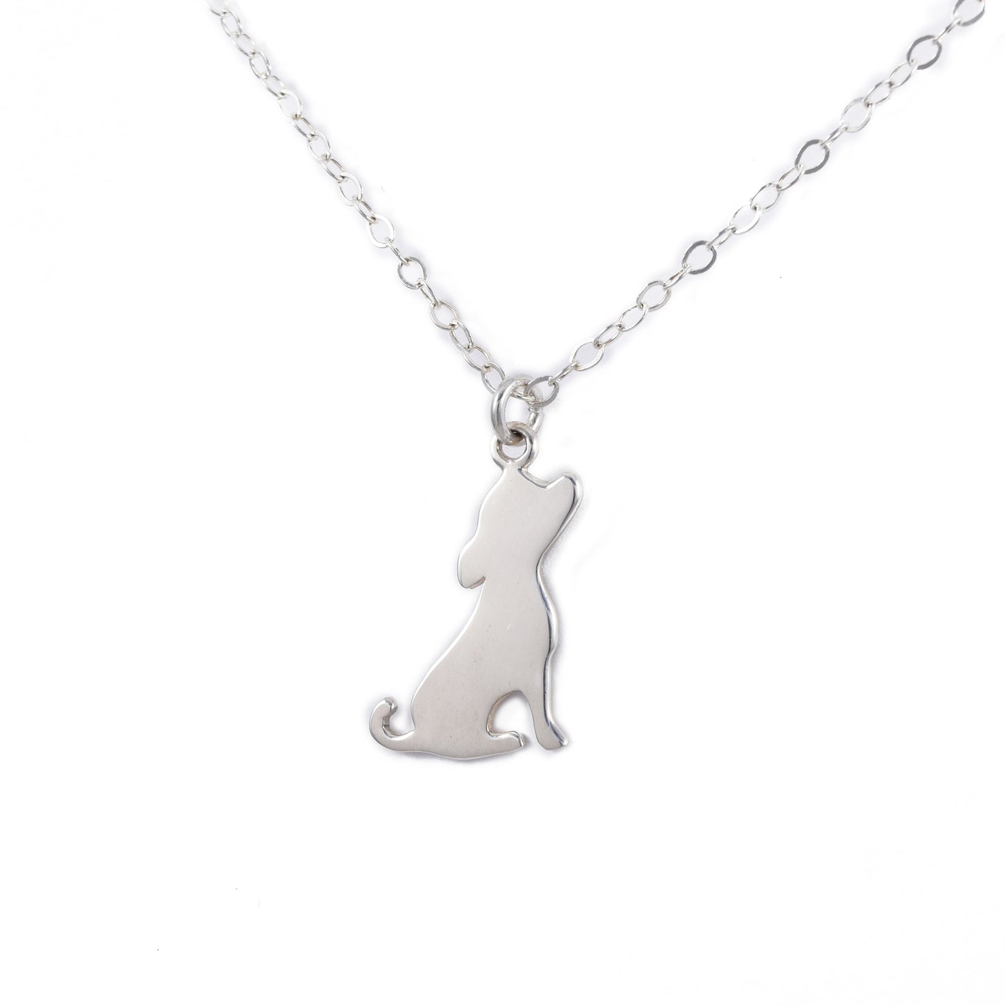 Silver Puppy Dog Charm Necklace