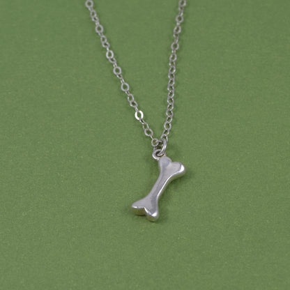 Silver Dog Bone Charm Necklace - Cloverleaf Jewelry