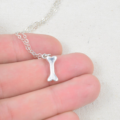 Silver Dog Bone Charm Necklace - Cloverleaf Jewelry
