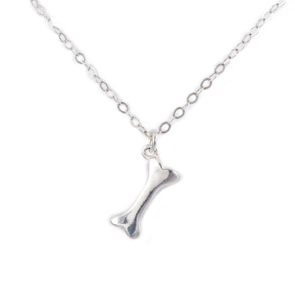 Silver Dog Bone Charm Necklace - Cloverleaf Jewelry