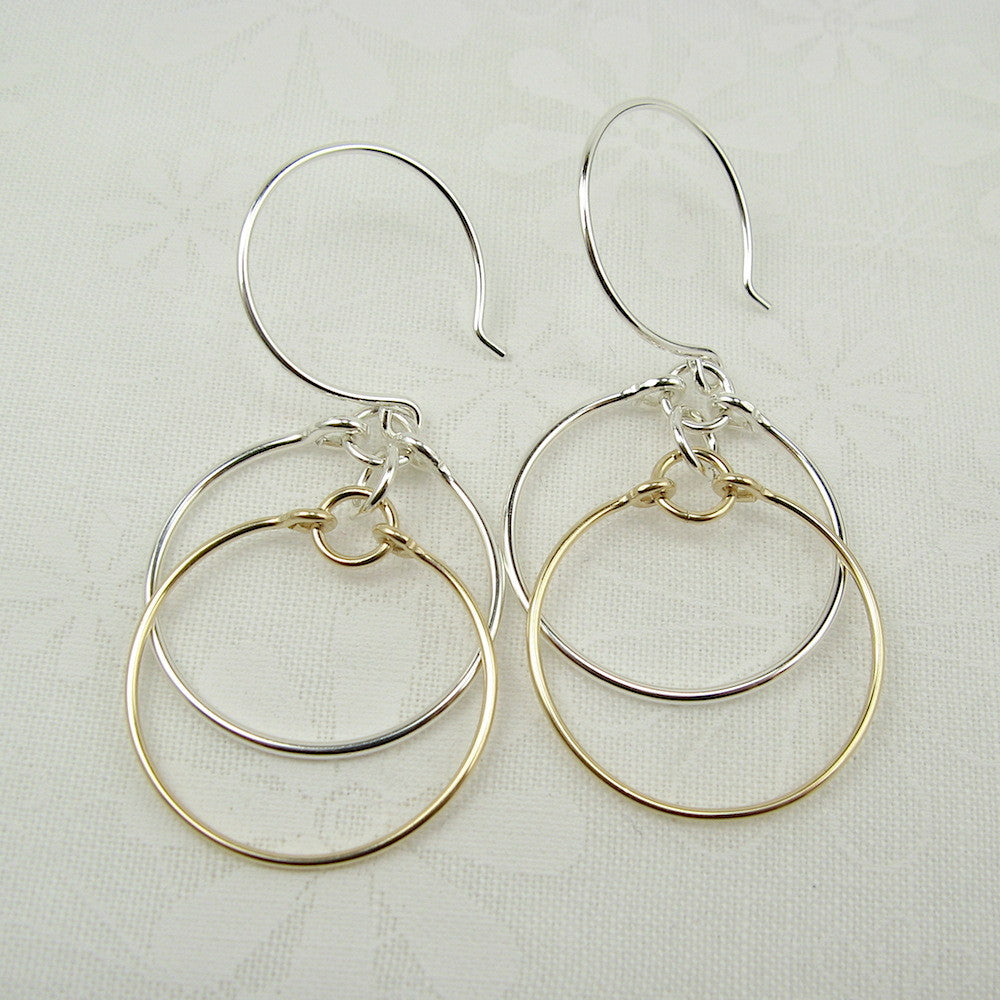 Eclipse Silver and Gold Earrings
