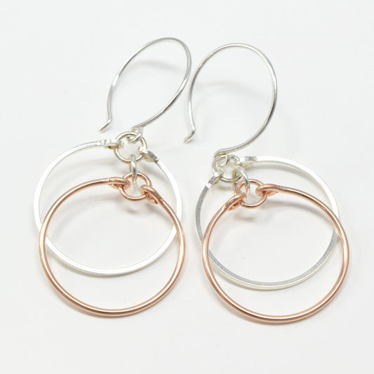 Eclipse Silver and Rose Gold Earrings
