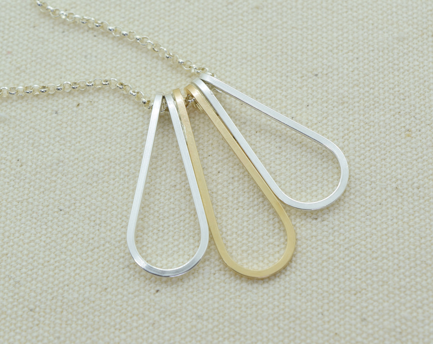Elan Multi-drop Silver and Gold Necklace