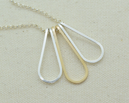 Elan Multi-drop Silver and Gold Necklace - Cloverleaf Jewelry