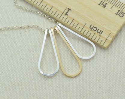 Elan Multi-drop Silver and Gold Necklace - Cloverleaf Jewelry