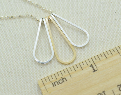 Elan Multi-drop Silver and Gold Necklace - Cloverleaf Jewelry