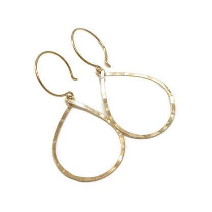 Geometric Gold Tear Drop Earrings - Cloverleaf Jewelry