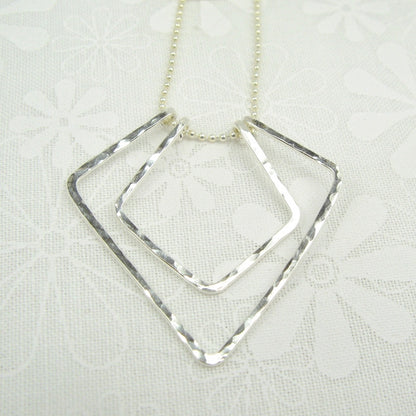 Geometric Silver Necklace - Cloverleaf Jewelry