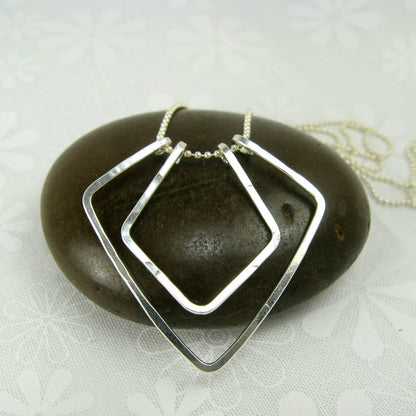 Geometric Silver Necklace - Cloverleaf Jewelry