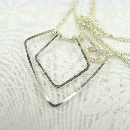 Geometric Silver Necklace - Cloverleaf Jewelry