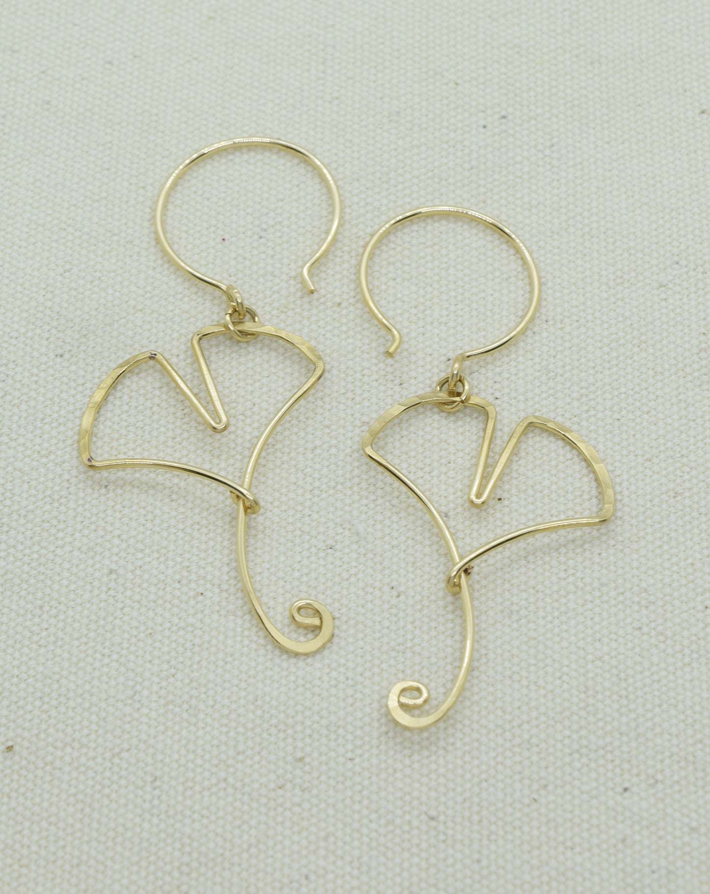 Ginkgo Leaf Gold Earrings